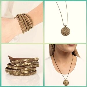 Elegant Brass Jewelry Set, NWT